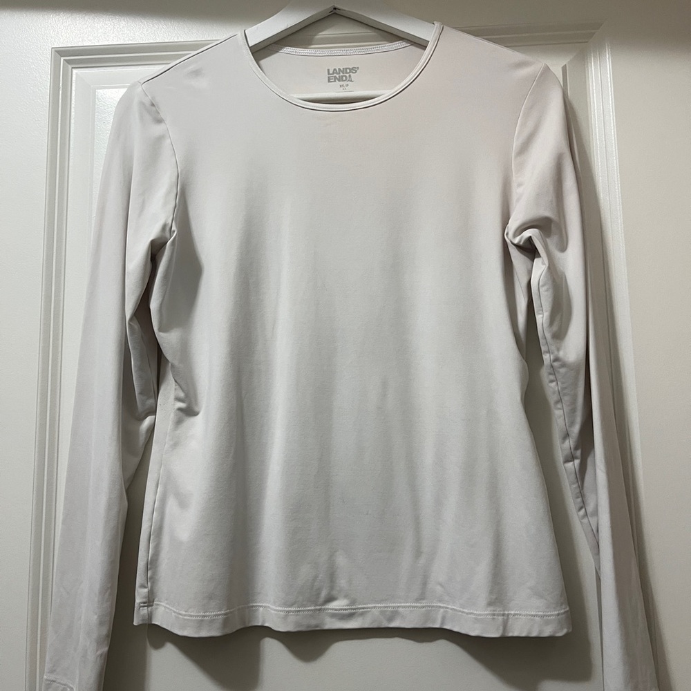 Lands' End Classic White Rash Guard